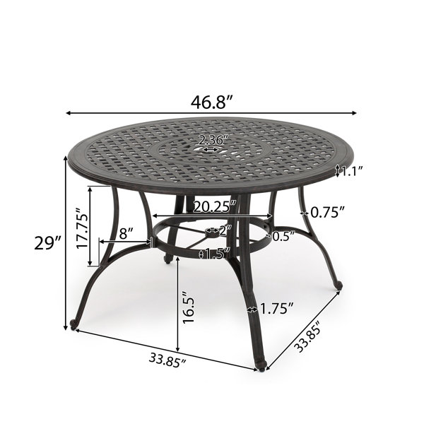 Darby Home Co Maytown Metal Outdoor Dining Table & Reviews Wayfair